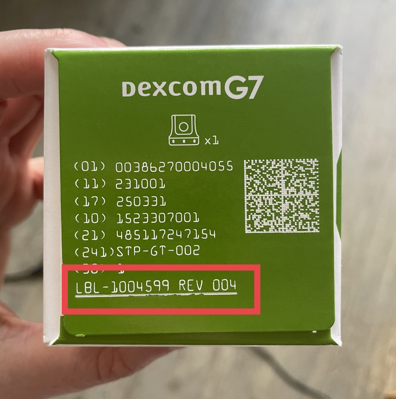 LBL Nummer Dexcom G7